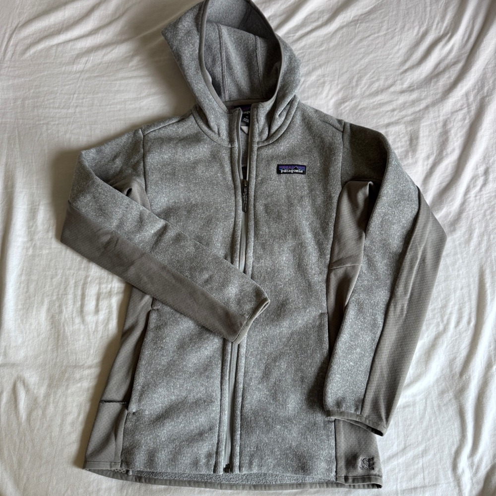Patagonia Better Sweater Hoody Womens XS Gray Heathered Full Zip Fleece JSE Logo